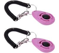 JIANSHUILIAN 2Pcs Pink Clicker Easy to Use with Button Dog Training Accessories Strong and Long-Lasting,Training and Behavior Aids