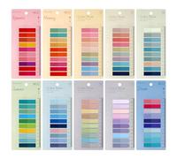 JIANTA 2000Pcs Sticky Tabs with Ruler, 10 Pack Index Tabs, Post It Sticky Notes, Repositionable Book Flags Strip Index Tabs Clear Page Markers for Office School Reading Highlights Classifying