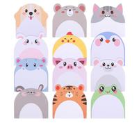JIANTA 24 Pads Cute Sticky Notes, 12 Cartoon Animal Pattern Sticky Notes Markers Flags, Self-Stick Memo Pads for Party Bags, Party Favors