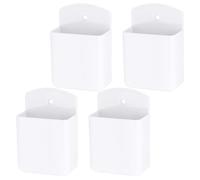 JIANTA 4 Pcs Wall Mount Remote Control Holder, Self Adhesive (White)