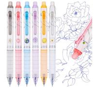 JIANTA 6 Pcs Erasable Gel Pens, 0.5mm Tip Rollerball Pens with Eraser, Wonder Metaverse Rub Out Pens for Writing, Note Taking, Drawing, Sketching, Journaling