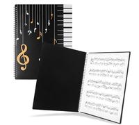 JIANTA A4 120Pages Sheet Music Folder, Spiral Binder Music File Folder, 8.5x11 inch Paper Documents Storage Holder Bag, Blank Plastic Concert Choral Folder