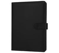 JIANTA A5 PU Leather Ring Binder, Refillable 6 Ring Binder Cover for A5 Filler Paper, Budget Binder A5 Notebook Binder Pockets for Travel, Work, Black (Inner Paper Not Included)