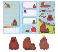 JIANTA Capybara Sticky Notes Set, 550 Sheets, Don't Worry Be Capy Self-Stick Notes Pads, Cute Cartoon Memo Pads, Capybara Stationery, Party Bag Fillers for Kids, Party Favour Gifts