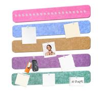 JIANTA Felt Bulletin Board Strips for Wall, 10 Pack 13" x 2" Self-Adhesive Felt Pin Board, Colorful Felt Cork Board Alternative with 30 Push Pins for Notes, Photos, Office, Home, Classroom Decor