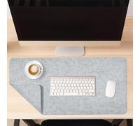 JIANTA Felt Desk Mat, Large Mouse Pad, Non-Slip Writing Pad, Desk Pad Table Protector for Office and Home (80 x 40 cm, Light Grey)