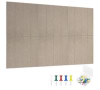 JIANTA Large Cork Board Alternative, 6 Pack 30x30cm Felt Wall Tiles with Colored Pushpins, Self Adhesive Bulletin Board for Photos Memos Office Home Decoration