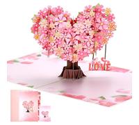 JIANTA Lovebirds Heart Tree Anniversary Cards, Bird Couple Pop Up 3D Valentines Day Card, Wedding Anniversary Card, Romantic Cards for Her, Girlfriend, Wife, Him, Boyfriend, Husband