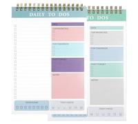 JIANTA To Do List Notebook, 2 Pack Daily Planner Notepad Undated, 60 Sheets To Do List Pad Spiral Bound, Tearable Checklist Productivity Organizer for Work Study Task Schedule, Blue and Cyan