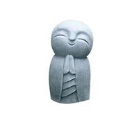 JIANWEI Resin Little Jizo Sculpture, Buddha Groove Peaceful Healing Jizo Statue, Decoration for Home Lawn Garden Outdoor(Grey)