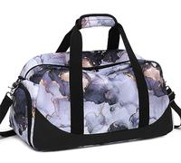 JIANYA Duffle Bags Sports Gym Bag Overnight Travel Bag Dance Gymnastics Bag with Shoe Compartment & Wet Pocket, Marble-Purple, Kids Duffle Bag