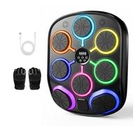 JIANYANA Music Boxing Machine Intelligent Music Boxing Targets with Bluetooth - 8-Pad Interactive Punching Training System,9 Modes&Speeds,Includes Adult Half-Finger Gloves,Home Fitness Equipment