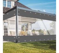 jianyana Water-resistant tarpaulin, 650 g/m², PVC outdoor plane, weatherproof, transparent flat with outer cover, grey, 2.4 x 2.1 m