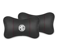 JIANYEDAJUN Car Neck Pillows Headrest for MG MG4 EV 2022-2024, PU Leather Seat Head Cushion Breathable Memory Foam Supports Pad Auto Accessories,A/Black