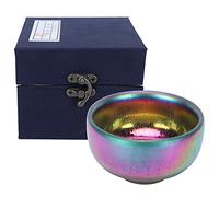 Jianzhan Tea Cup, 130ml Tenmoku Ceramic Teacup Colorful Chinese Kungfu Teacup, Wide Mouth Vintage Jianzhan Tea Bowl Cup Teaware Drinkware Accessory Gift Home Decoration, Mouth Diameter 8.4cm