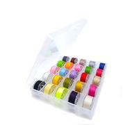 JIANZHENKEJI 25 Pcs Bobbins and Sewing Thread with Case for Brother Singer Babylock Janome Kenmore (Assorted Colors)
