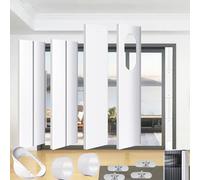 JIANZHENKEJI Sliding Door Air Conditioner Kit Door Seal for 13cm Diameter Duct Hose, Universal AC Sliding Door Vent Kit Max Adjustable Length 228cm for Mobile Air Conditioner and Tumble Dryer(13cm)