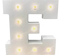 JIAO Up in Lights LED Alphabet Wooden Letters Illuminated Letter Night Light Decorative LED Alphabet Letter Lamp Warm White (E)