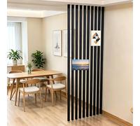 JIAOCKJIAO Floor to Ceiling Partition Post Room Divider Aluminum Slats, Privacy Screen Partition Poles Columns, Customizable Wall Room Divider Decor Grille, No Drill(7 root,145cm/57.0in/4.75ft)