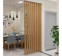 JIAOCKJIAO Floor to Ceiling Wall Partition Room Divider Wooden Slats Post,Wood Room Divider Privacy Screen, Customizable Entrance Hall Partitions Screen Column no Drilling(8 Root,95cm/37.4in/3.11ft)