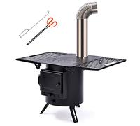 JIAOCKJIAO Round Wood stove Black, Portable Wood Burning Camping Stove Heater, for Outdoor Picnic/BBQ, Home heating/Cooking, Tent Stove chimney kit (Color : B)