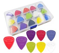 jiaoguo Guitar Picks, 100pcs Nylon, 6 Gauges, Anti-slip, With 15 Grids Storage Box