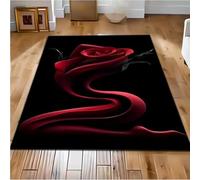 JIAOJING Aesthetic Red Rose And Woman Rug Yin Yang Koi Fish Japanese Inspired Carpet Living Room Sofa Decorative Rugs 50x80CM
