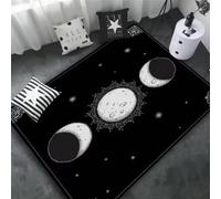 JIAOJING Carpet Pentagram Altar Or Tarot Witchy Floor Mat Black Witch Rug Gothic Decor Divination Runic Carpet 160x280CM