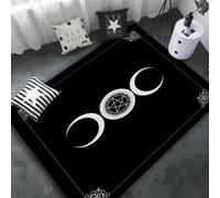 JIAOJING Carpet Pentagram Altar Or Tarot Witchy Floor Mat Black Witch Rug Gothic Decor Divination Runic Carpet 50x80CM