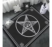 JIAOJING Carpet Pentagram Altar Or Tarot Witchy Floor Mat Black Witch Rug Gothic Decor Divination Runic Carpet 120x160CM