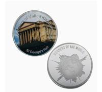 JIAOJING Commemorative Coin British Architecture Silver Plated Souvenir Coin Collection Gift Medal