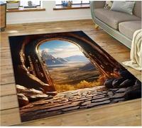 JIAOJING Illusion God'S Temple Door Gate Carpet Rug For Living Room Bedroom Home Sofa Decoration Rug Floor Mat 50X80Cm