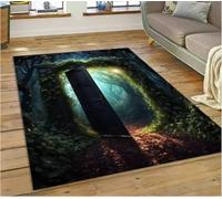 JIAOJING Illusion God'S Temple Door Gate Carpet Rug For Living Room Bedroom Home Sofa Decoration Rug Floor Mat 100X160Cm