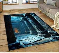 JIAOJING Illusion God'S Temple Door Gate Carpet Rug For Living Room Bedroom Home Sofa Decoration Rug Floor Mat 100X160Cm