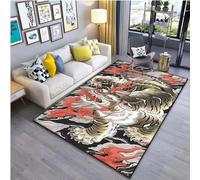 JIAOJING Japanese Art Tiger Tattoo Pattern Rug Living Room Bedroom Bedside Bathroom Floor Mat Area Rugs Carpet Decor 80x120CM