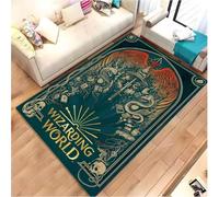 JIAOJING Map Continental Theme Rugs African Girl Sofa Living Room Non-Slip Carpet Magic Halloween Decorative Rug 100x160CM