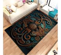 JIAOJING Map Continental Theme Rugs African Girl Sofa Living Room Non-Slip Carpet Magic Halloween Decorative Rug 100x160CM