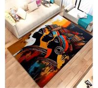 JIAOJING Map Continental Theme Rugs African Girl Sofa Living Room Non-Slip Carpet Magic Halloween Decorative Rug 80x120CM