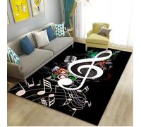 JIAOJING Music Note Carpet Area Rug Living Room Bedroom Soft Study Dining Home Office Entry Door Indoor Decorative Floor Mat 160x230CM