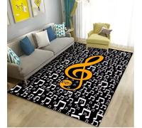 JIAOJING Music Note Carpet Area Rug Living Room Bedroom Soft Study Dining Home Office Entry Door Indoor Decorative Floor Mat 80x120CM
