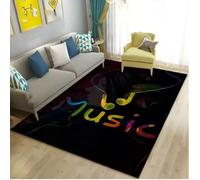 JIAOJING Music Note Carpet Area Rug Living Room Bedroom Soft Study Dining Home Office Entry Door Indoor Decorative Floor Mat 50x80CM