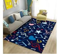 JIAOJING Music Note Carpet Area Rug Living Room Bedroom Soft Study Dining Home Office Entry Door Indoor Decorative Floor Mat 160x230CM