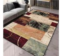JIAOJING Nordic Style Contrast Geometric Designer Rug Simple Carpet Living Room Bedroom Flannel Mat Home Decoration 60x90CM