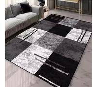 JIAOJING Nordic Style Contrast Geometric Designer Rug Simple Carpet Living Room Bedroom Flannel Mat Home Decoration 80x150CM