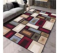 JIAOJING Nordic Style Contrast Geometric Designer Rug Simple Carpet Living Room Bedroom Flannel Mat Home Decoration 120x160CM