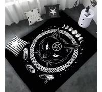 JIAOJING Skull Goat Demon Area Rug Blood Red Carpet Decor Satanic Mat-Satanic Home Decor 80x150CM