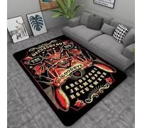 JIAOJING Skull Goat Demon Area Rug Blood Red Carpet Decor Satanic Mat-Satanic Home Decor 80x150CM