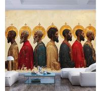 JIAOQSS 3D Large Mural Photo Wallpaper Seven Men Halos Vintage Style Seven Men Halos Vintage style3D Wall Paper Living Room Tv Bedroom Boy Girl Children's Room Giant Sticker 3D Home Decor