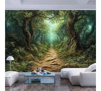 JIAOQSS 3D Mural Wallpaper Mystical Forest Path Path Twisting Trees Mystical Forest Path Path Twisting treesPeel and Stick 3D Living Room The Wall for Bedroom Wall Photo Art Poster
