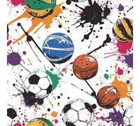 JIAOQSS Peel and Stick Wallpaper Ball Sports Theme Colorful Self Adhesive Wallpaper Waterproof Furniture Wallpaper DIY Removable Wall Protection Film for Living Room Bedroom